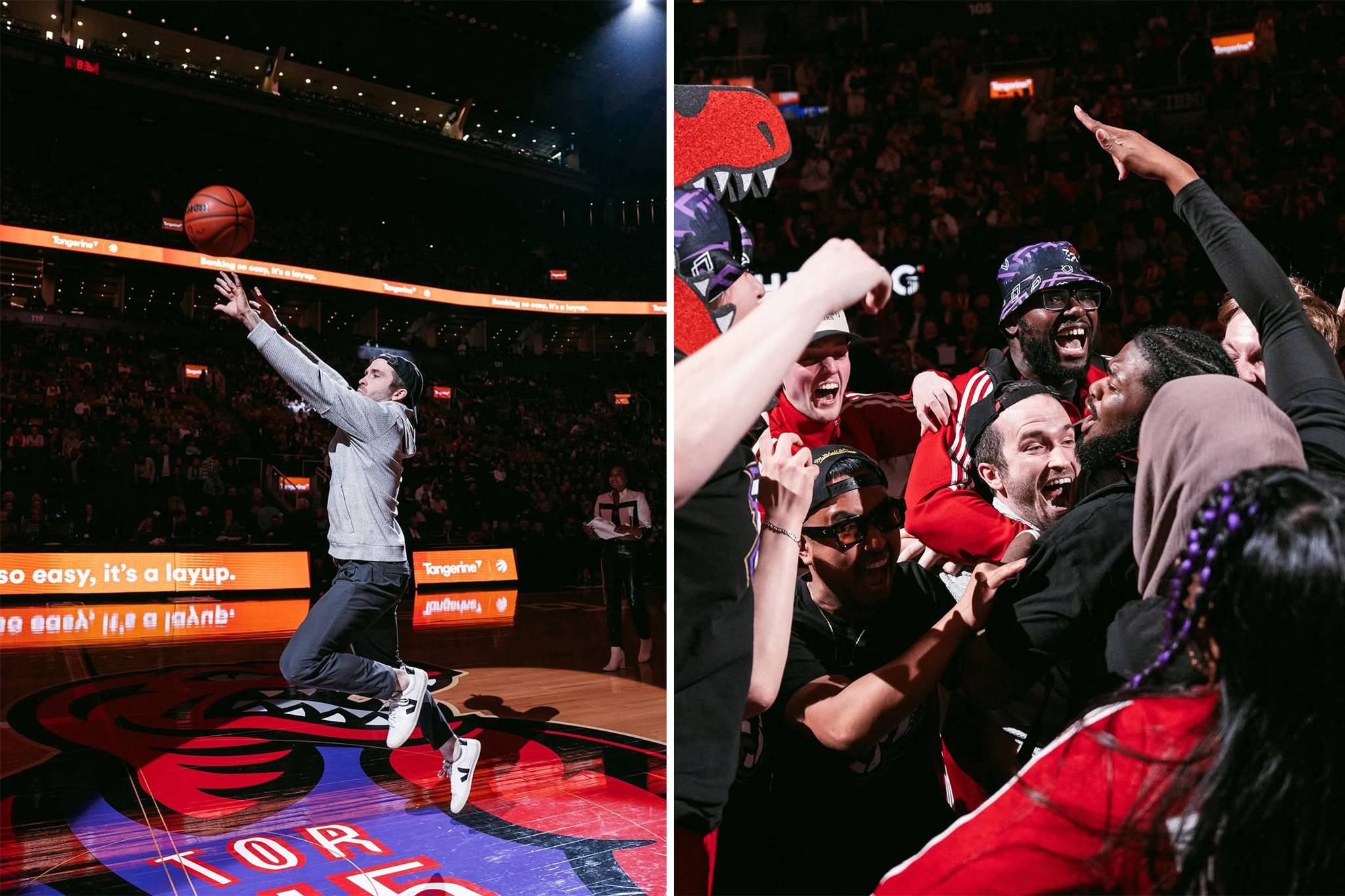 Toronto Raptors fan wins big after nailing ridiculous half court shot Toronto Raptors fan wins big after nailing ridiculous half court shot