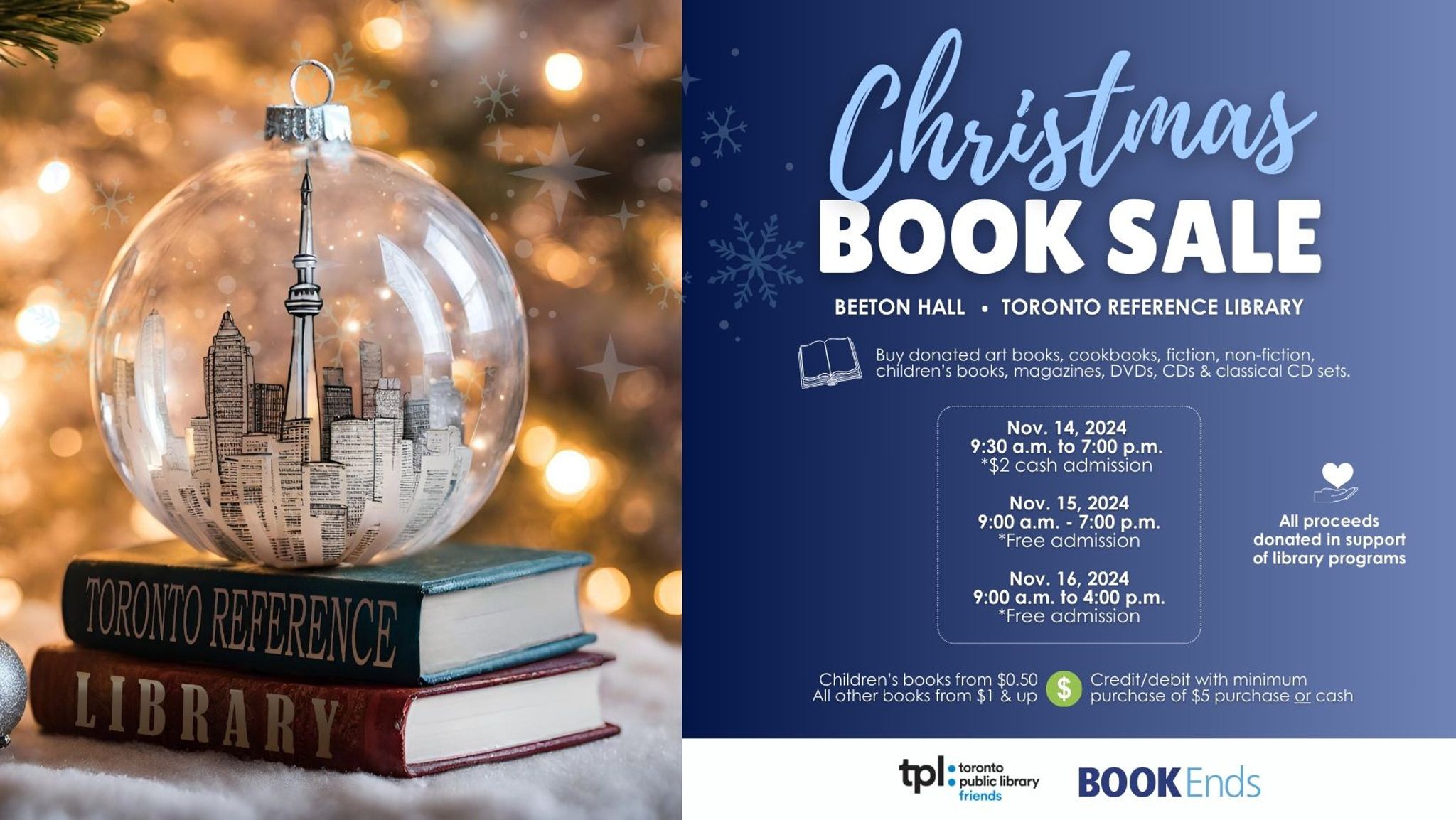 2024 Christmas Book Sale at the Toronto Reference Library
